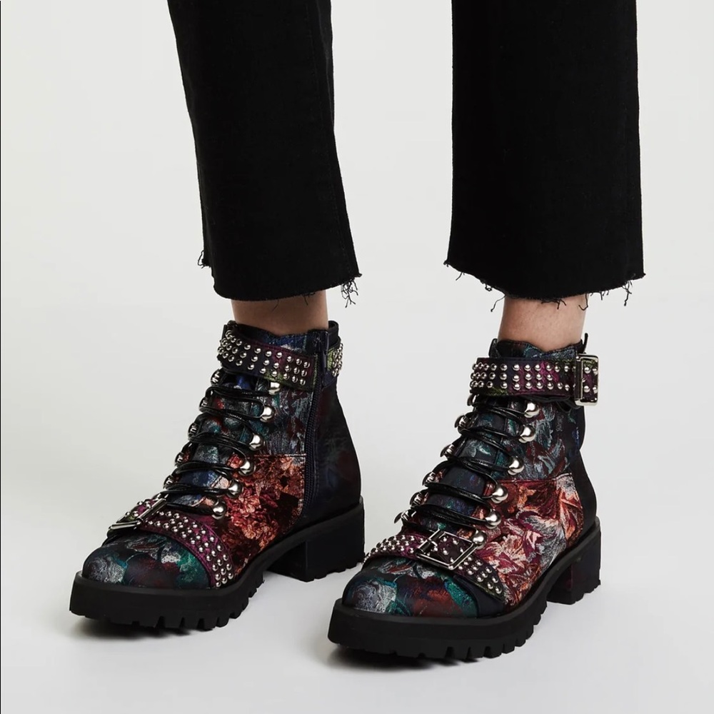 Jeffrey Campbell Yannick Floral Combat boot